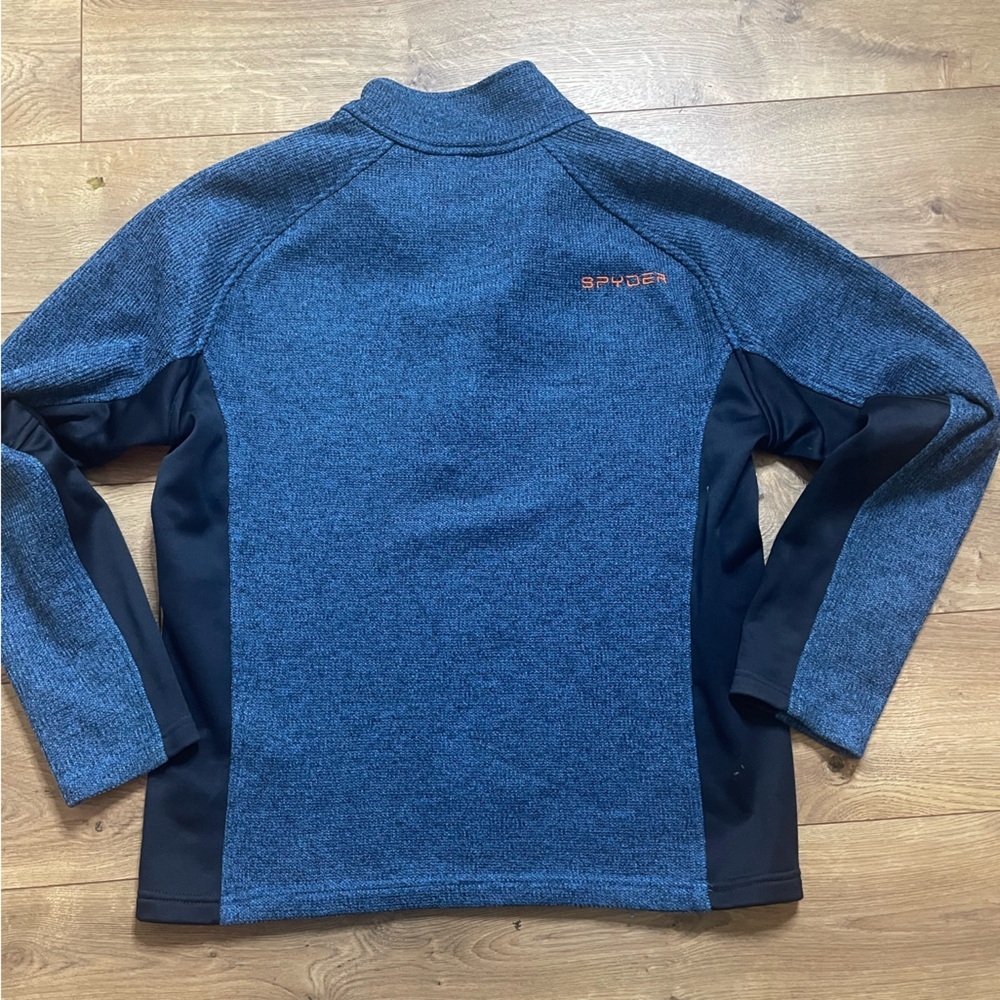 Spyder men's outbound core half zip fleece lined pullover sweater medium blue - Picture 10 of 15